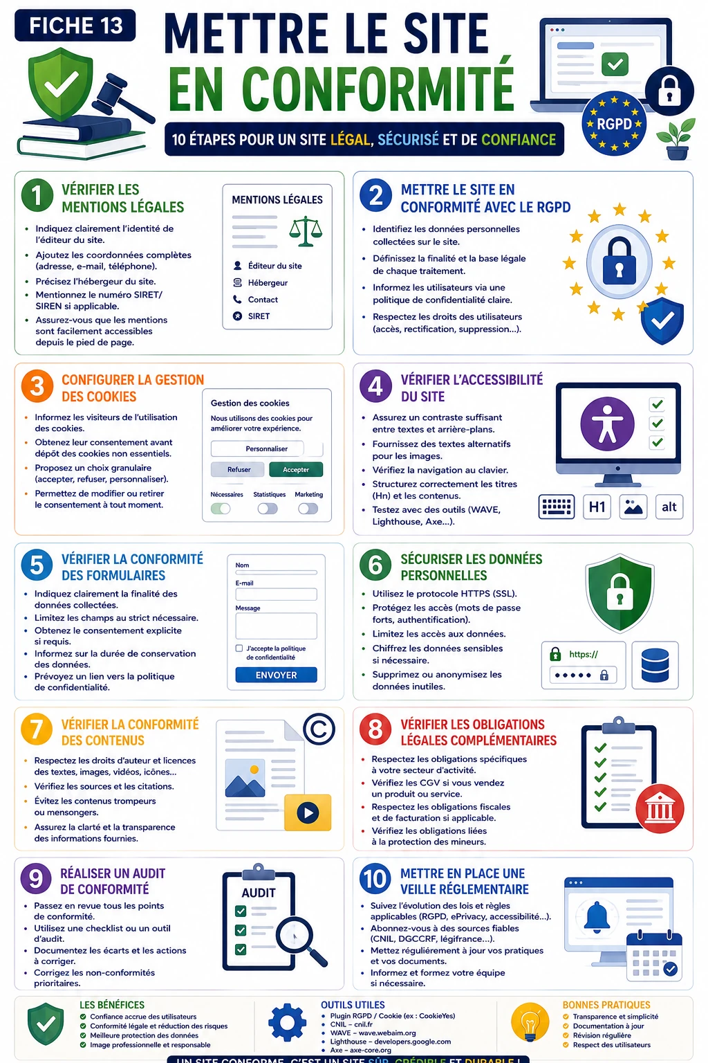 infographie sur le thème mettre le site en conformité