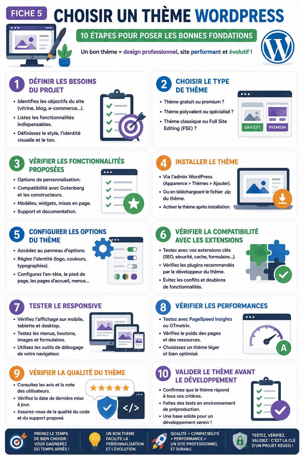 infographie sur le thème choisir un thème WordPress