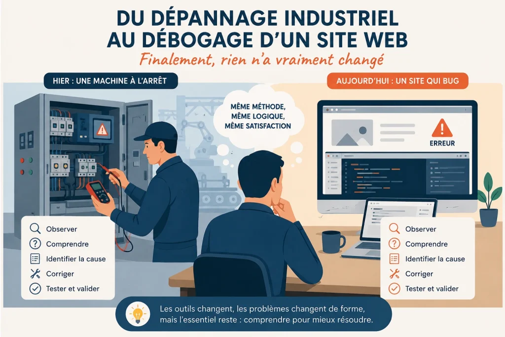 Du dépannage industriel au debogage d'un site web, rien n'a vraiment changé.